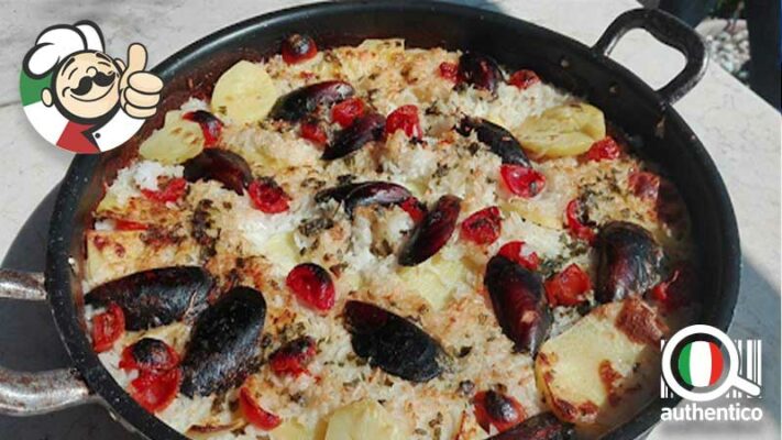 riso patate e cozze tiella alla barese