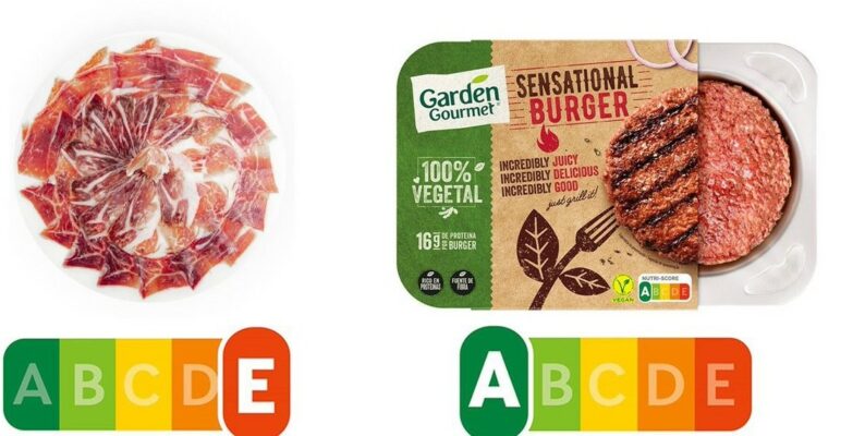 valori nutriscore per prosciutto e hamburger
